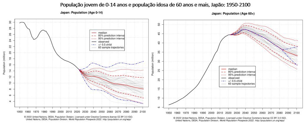 população jovem e população idosa no japão