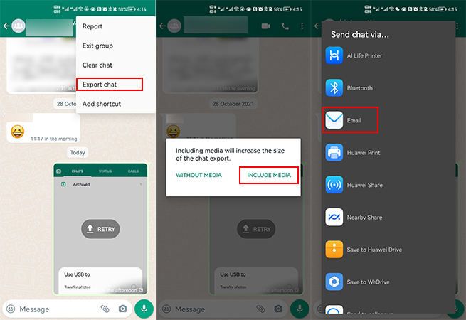 transferir whatsapp do android para iphone usando e-mail