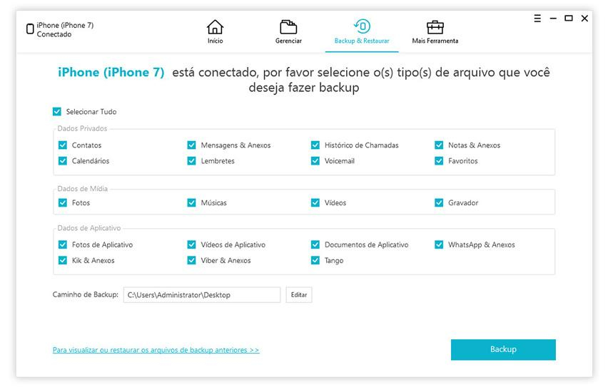 como posso fazer backup do iphone antes de atualizar ios 17?