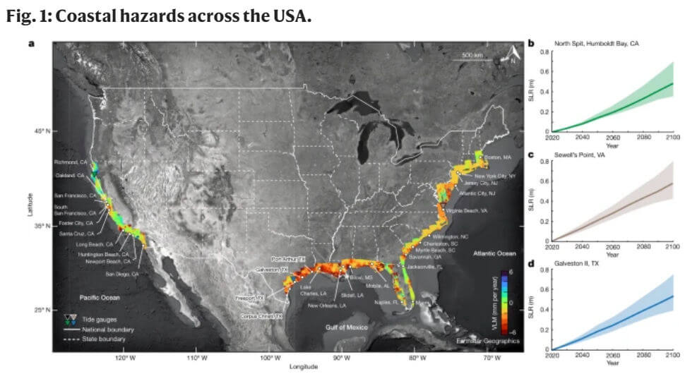 cidades da costa dos estados unidos estão afundando