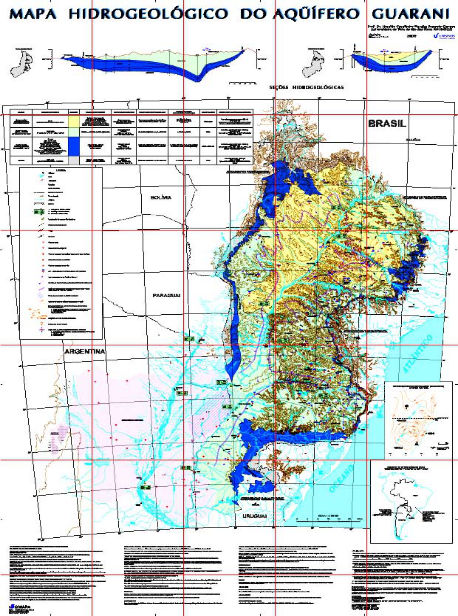 mapa hidrogeológico do aquífero guarani